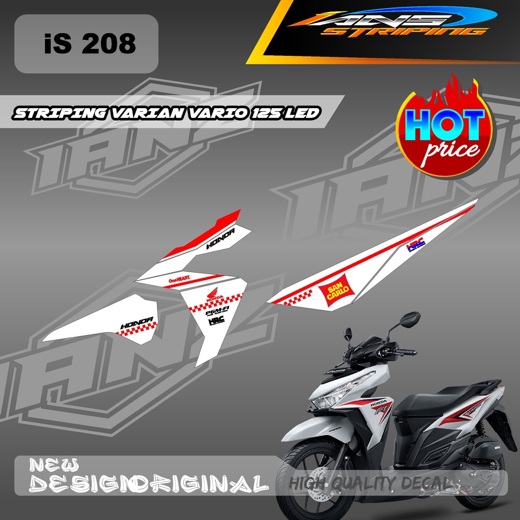 DECAL STIKER STRIPING MOTOR HONDA VARIO 125 LED VARIASI DESAIN WARNA / STIKER DECAL HONDA VARIO125 / DECAL KERETA HONDA VARIO 125 LED IS208