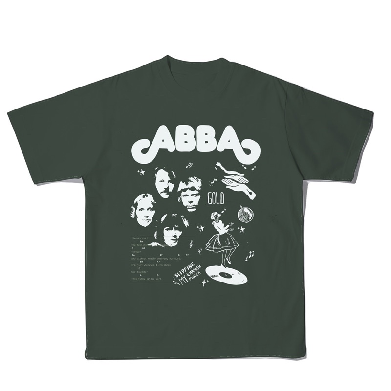 tshirt kaos band abba slipping throught my finger