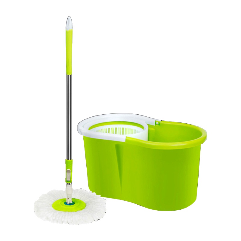 Alat Pel Putar Otomatis Lantai Super Bersih dan Ember Multifungsi Spin mop putar-TB01-HIJAU