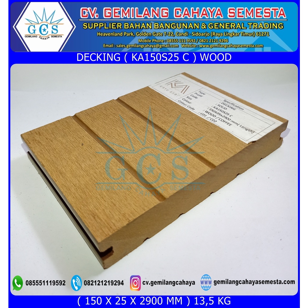 KA150S25 C - Decking WPC / Lantai WPC / Lantai Kolam Renang