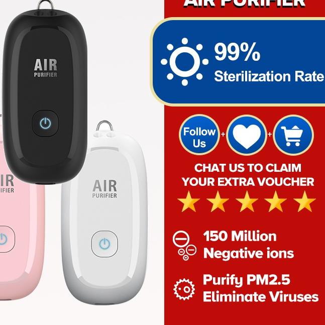 ➷ JAMAY M8 Air Purifier Personal Ionizer Portable Purifier Kalung Necklace Ion Negatif ☑