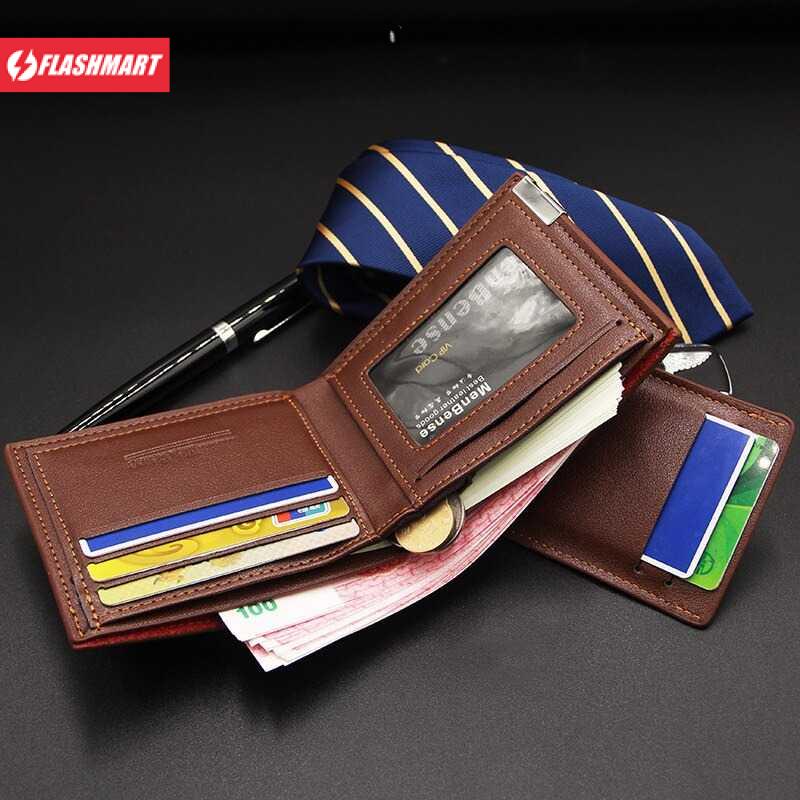 Flashmart Dompet Pria Bahan Kulit Leather Wallet - QB04