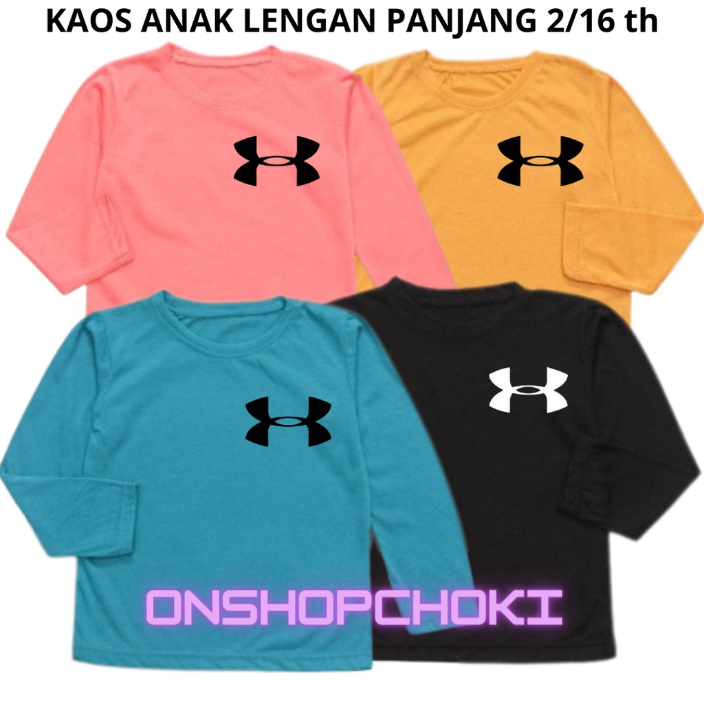 KAOS ANAK LENGAN PANJANG LOGO UN AMR UNISEX USIA 2/16 TH CEWEK/COWOK COTTON COMBED