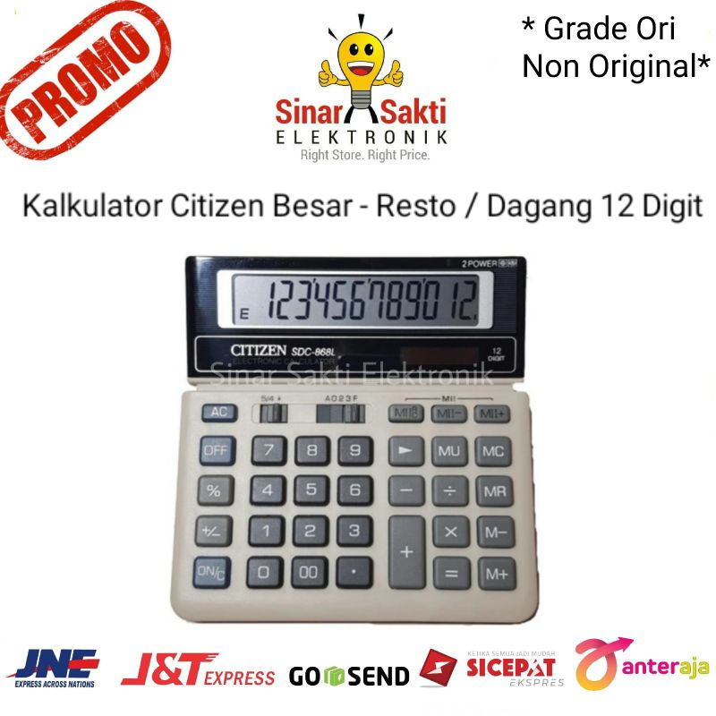 Kalkulator Citizen Besar Check Dagang Resto Depot Warung 12 Digit Grade Ori Non Original