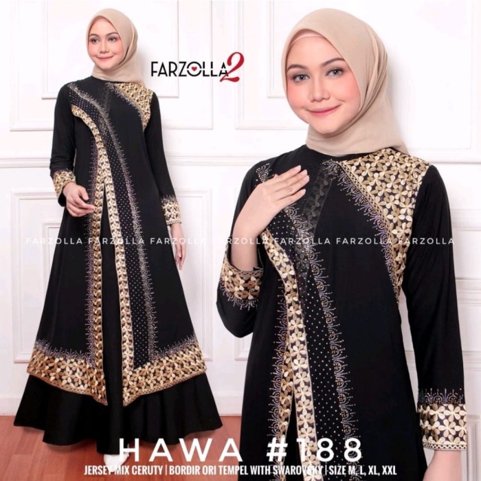 Gamis gamis abaya turkey jersey mix ceruty baby doll premium terbaru 2020 - Hitam, M(K2K6) Gamis Aba