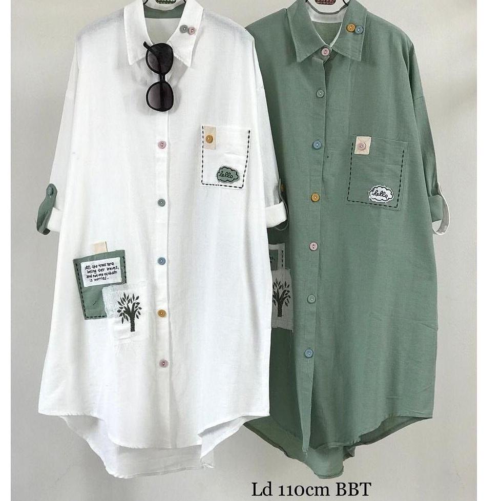 TREND L31 Hello Tunik / Atasan Tunik Muslimah Terbaru 2022 Bahan Rami / Fashion Muslim Wanita Kekini