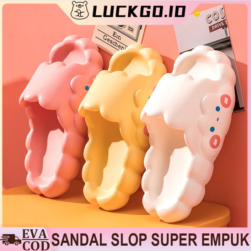 Sandal Selop Cute Cloud Sandal Wanita Sandal Rumah Jelly Import Sandal Pasangan Kamar Mandi Tebal Nyaman Empuk Nyaman Empuk Anti Slip Elastic Empuk EVA