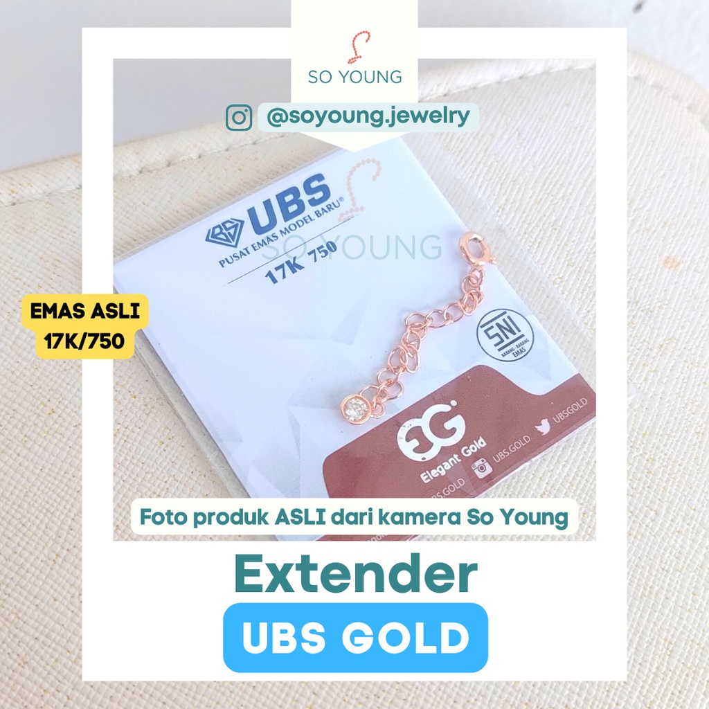 UBS Gold Extender Extension Tambahan Rantai Kalung Gelang Emas 17K