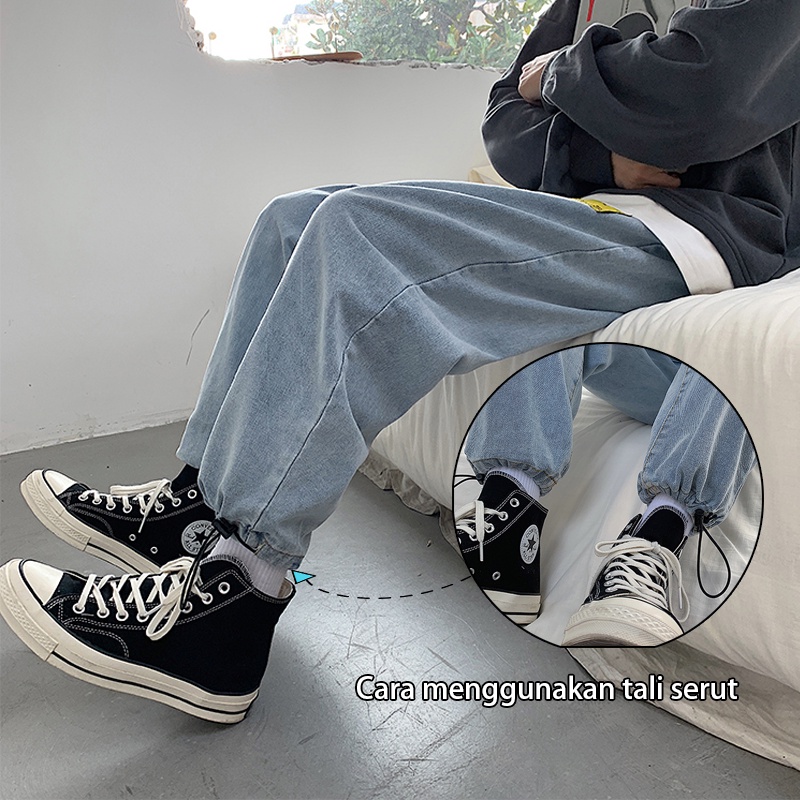 Celana jeans korean style pria straight jeans celana oversize Kuliot jeans Pria dewasa murah loose jeans pria celana panjang pria dewasa baggy pants