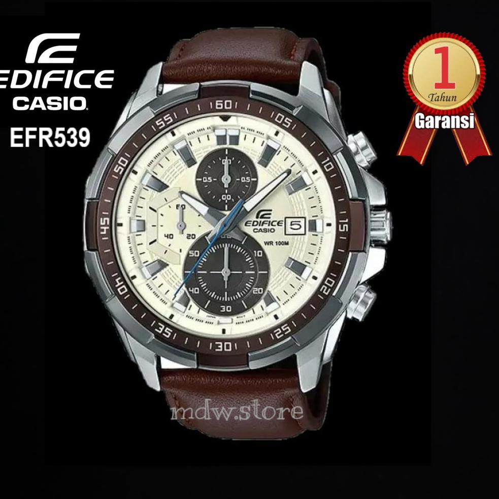 MURAH MERIAH Casio Edifice Original Type EFR539 EFR 539 Strap Leather Jam Tangan Pria