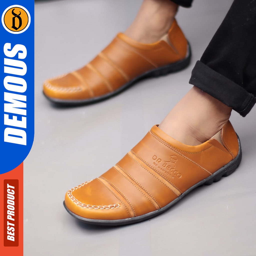 DEMOUS Kitaro - Sepatu Slip On Casual Kerja Pria