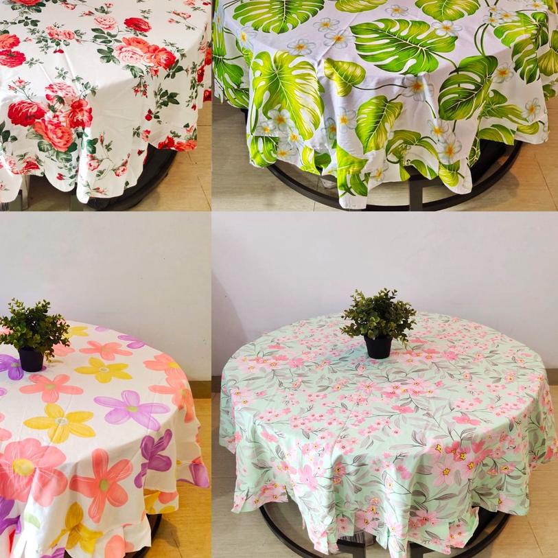 ➪ an Taplak Meja Makan Bulat 4 (Empat) kursi Rempel / Rumbai / Taplak Meja Oshin ✧