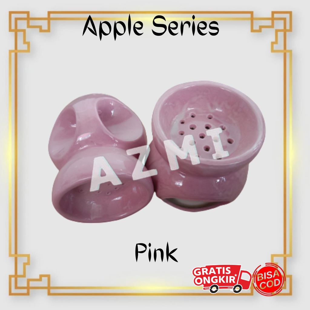 Tempat Bakaran Dupa Kramik Buhur Wadah gaharu Bukhur Prapen Keramik Motif Apple By MH Keramik