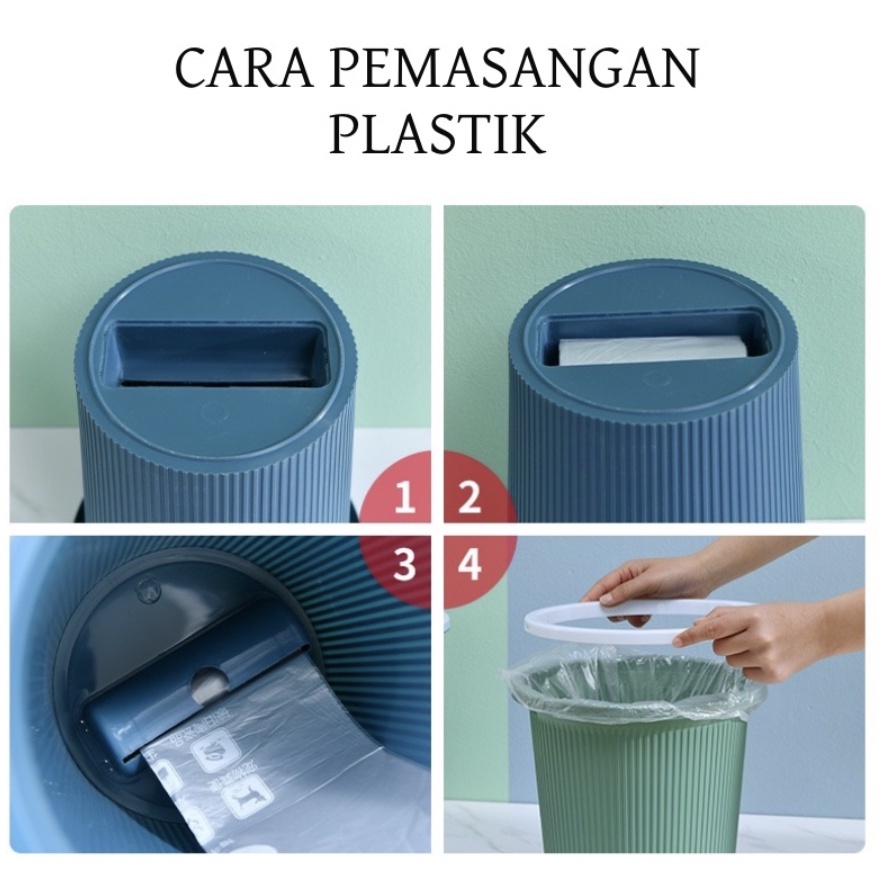 PROMO Tong Sampah Portable dengan Tempat Kantong Plastik Sampah Refill Isi Ulang Roll Gulungan Otomatis