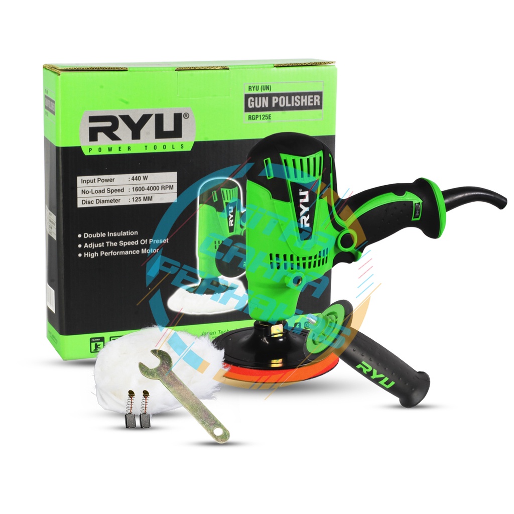 RYU Gun polisher RGP125E / polisher 5&quot; / mesin poles MESIN POLISHER POLES 5 INCH RYU TEKIRO RGP 125E