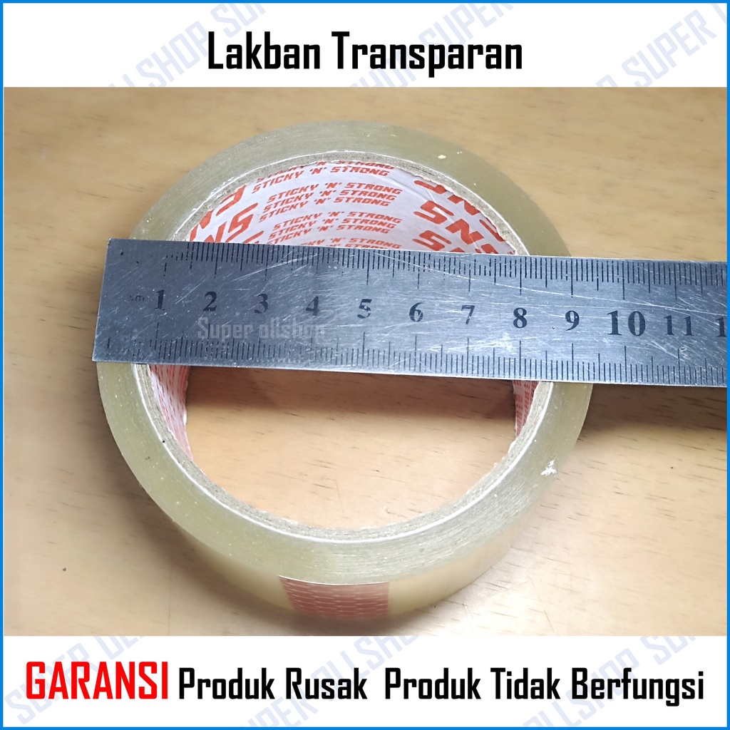 Lakban Bening Ukuran 65 Meter Lebar 4.5 Cm / Solasi Plakban Isolasi Transparan Tape 72 Yard