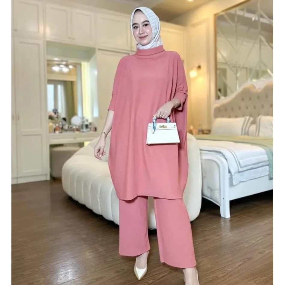 LANGSUNG KIRIM Setelan  One Set Wanita Bahan Knit premium READY BB SAMPAI 120 KG