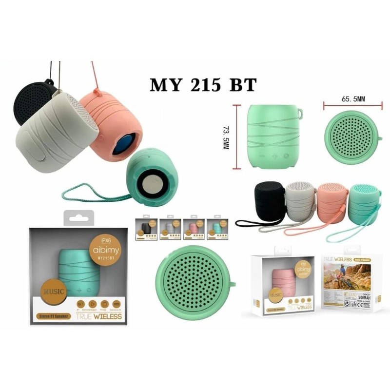 MINIGO NEW SPEAKER MY-215 BT Speaker Bluetooth Portable MY215 Wireless Speker Warna Macaron