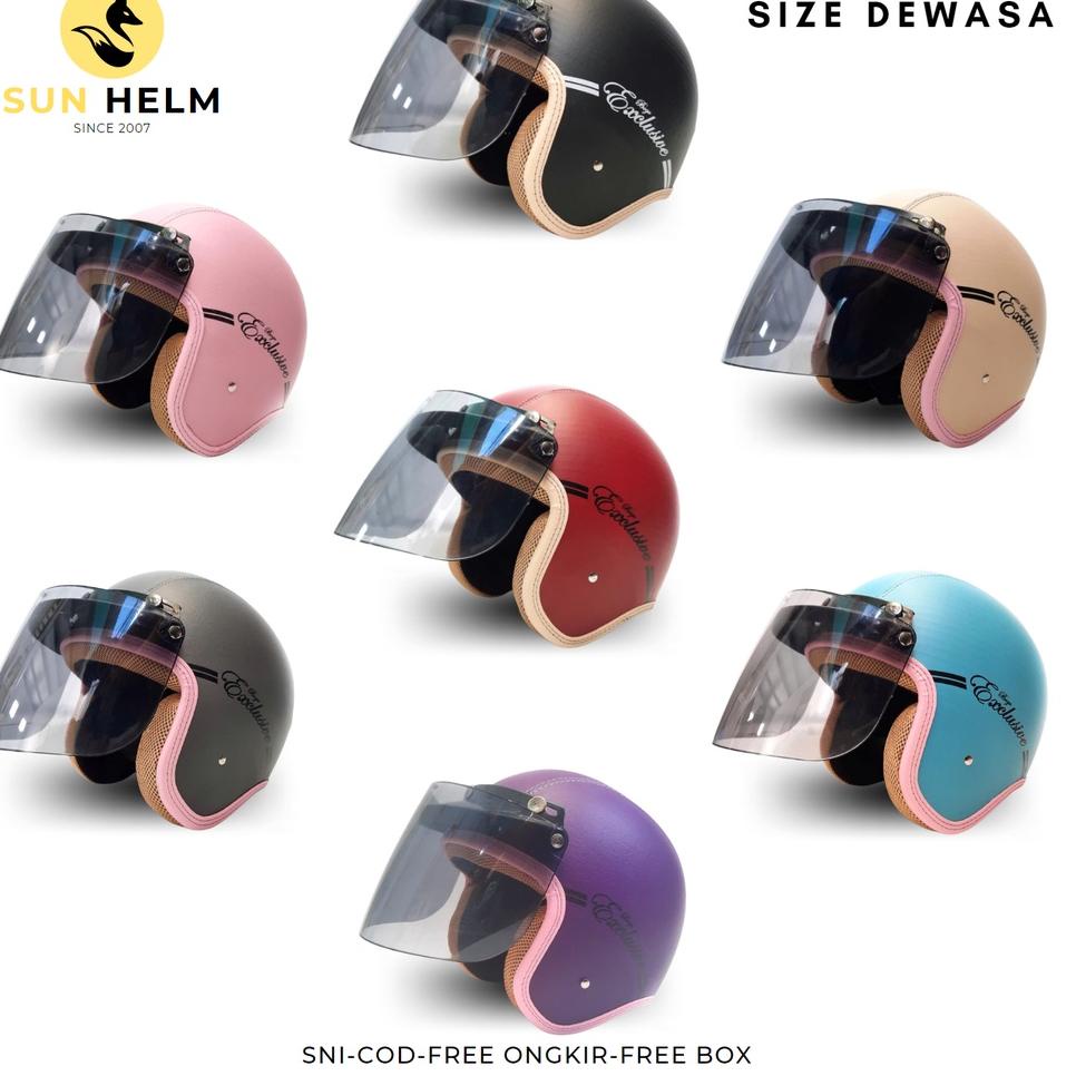 Helm Bogo Dewasa Warna Pastel Kaca Cembung Dan Datar ▫ AJS.23Fe23ғ