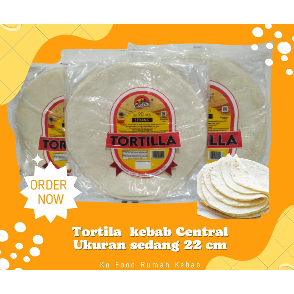 

Tortila Kebab Kulit Kebab diameter 22 cm isi 20 -Tortila Central Sedang- GO-JEK or GRAB