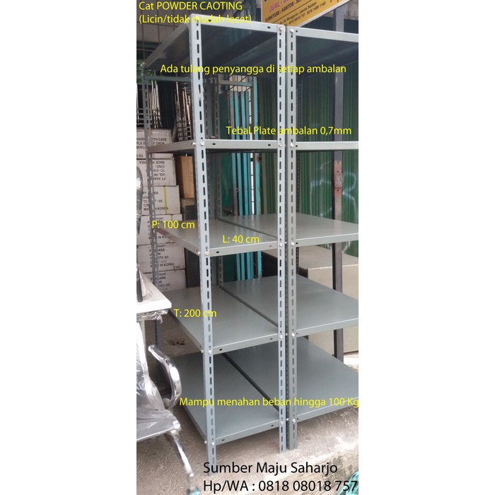 

Terlaris Rak Besi Arsip Rak Gudang Lemari Arsip Uk. 100X40X200 Cm Murah Grosir