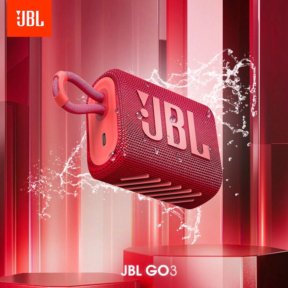 （Promosi besar Original 100%）JBL GO 3 pembicara Bluetooth tahan air portabel Waterproof speaker blue