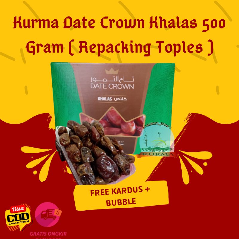 

Kurma Date Crown Khalas 500 Gram ( Repacking ) / Kurma Khalas Jumbo / Kurma Date Crown