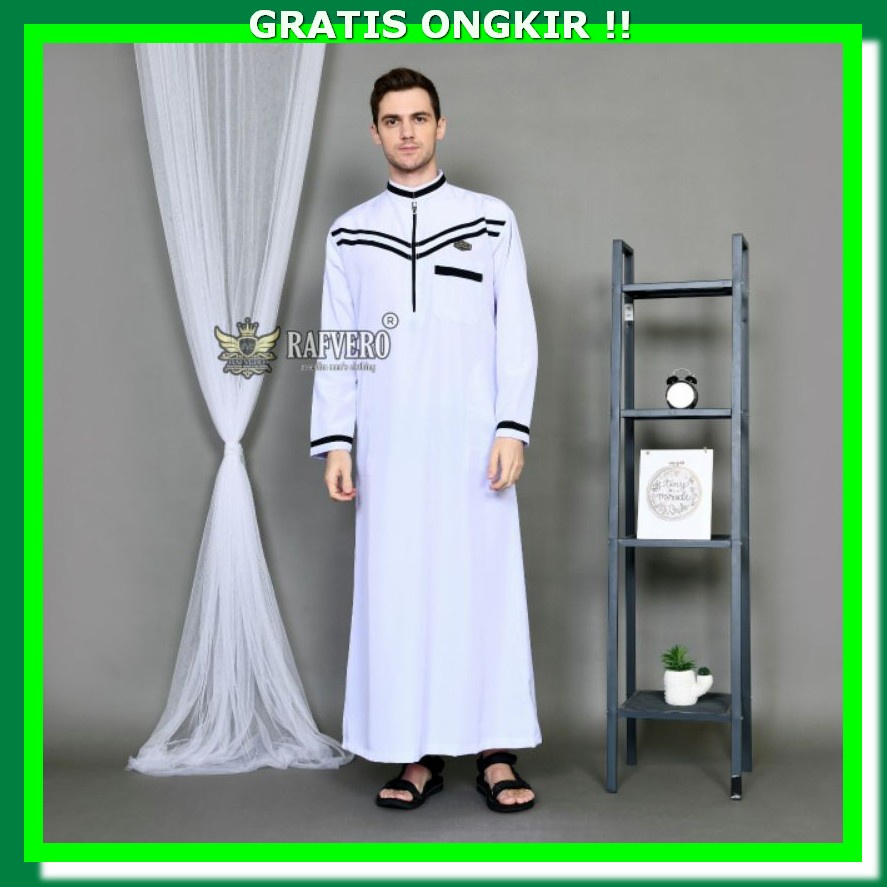 Jubah Pria Pakaian Gamis Jumbo Dewasa Terbaru Muslim Baju Jas Panjang Jubah Pria Zafran - Jubah Ori