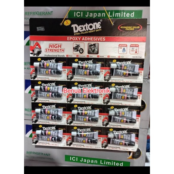 

ucl_gramari - dextone lem campur 12g 12 pcs - lem besi, epoxy plastik, steel 5 menit