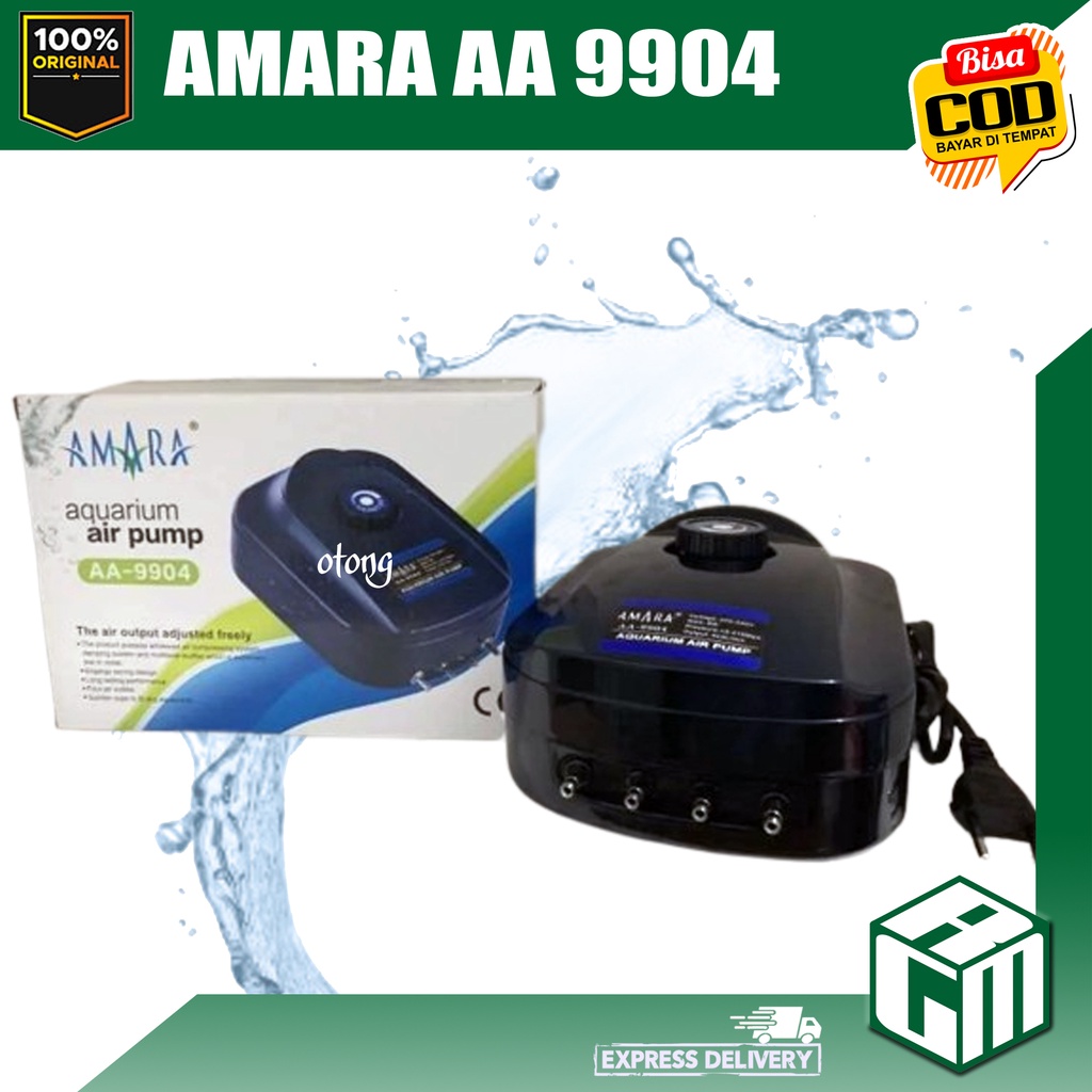 PAKET Amara AA 9904 AA9904 Mesin Aerator 4 Lubang Aquarium Aquascape