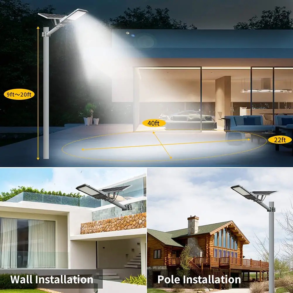 300W Lampu Jalan Tenaga Surya Led Solar Street Lights Outdoor Lampu Solar Cell Panel Surya for Garden Patio Path Yard