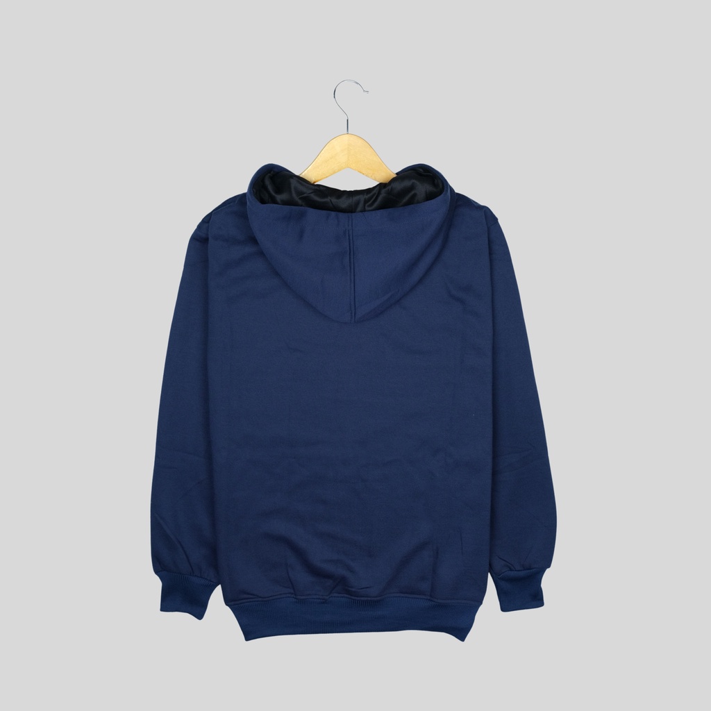 Hoodie Cowok Polos Distro Hodie Sweater Pria Switer Navy Basic Hoodi Pullover Unisex Bigsize Big Jumbo Biru Dongker