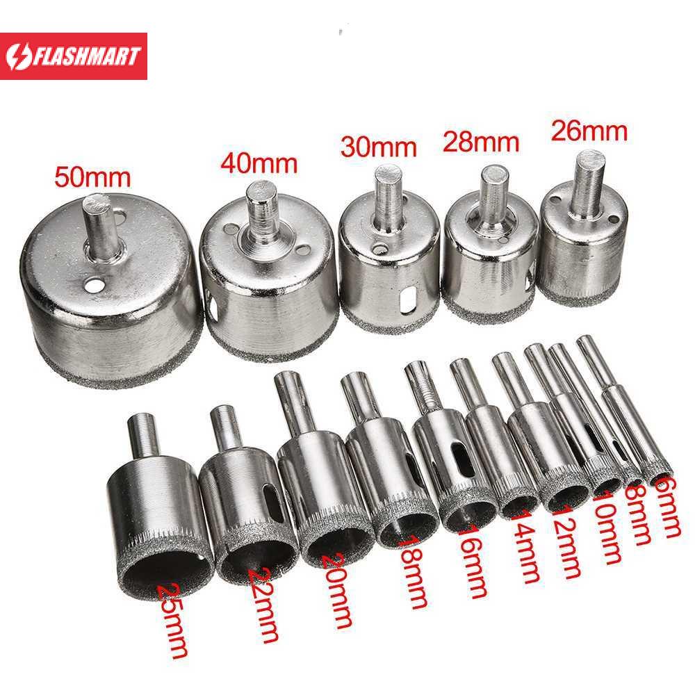 Flashmart Mata Bor Diamond Coated Hole Saw Drill Bit 6mm-50mm 15 PCS - GJ0105