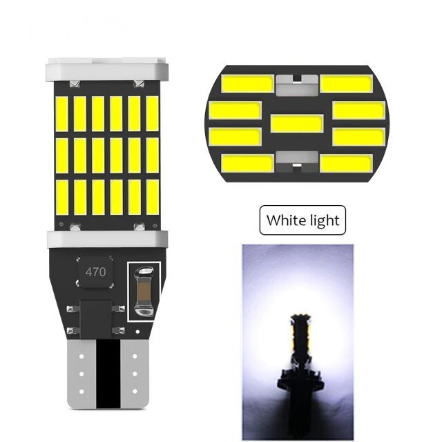 LAMPU LED SENJA KOTA MOBIL MOTOR SUPERBRIGHT  - T15 T10 W16W 4014 45LED - CANBUS ERROR FREE. senja kota sein riting sign rem lampu mobil lampu motor