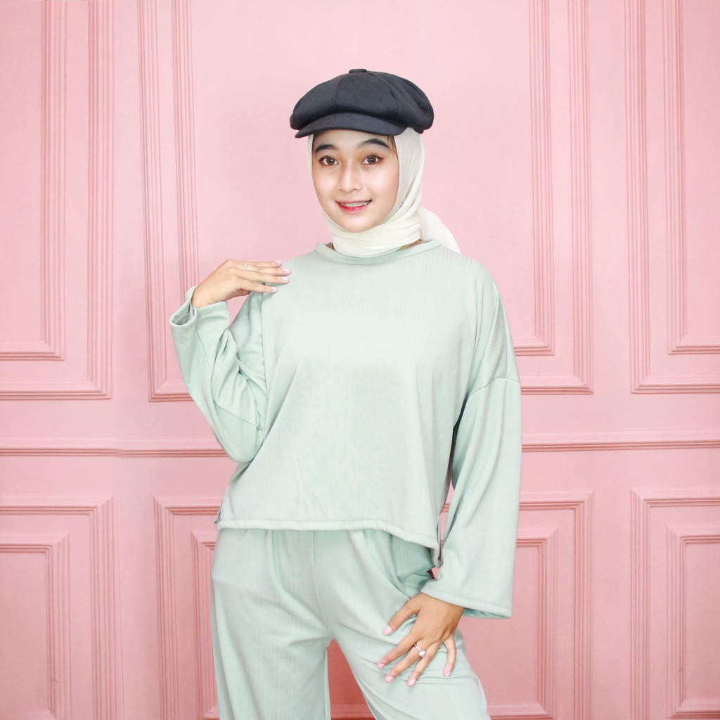 Setelan Wanita Oneseat Oversize Wafle Knit Premium