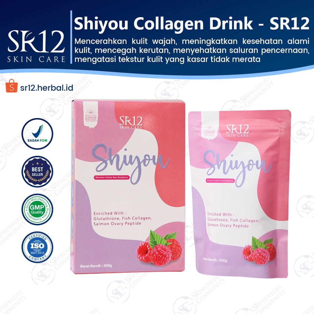 SHIYOU COLLAGEN SR12 / MINUMAN KOLAGEN PEMUTIH KULIT / COLLAGEN DRINK BPOM / SUPLEMEN KECANTIKAN &amp; KESEHATAN