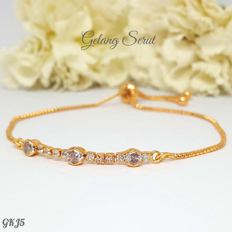 PGX Gelang Serut Xuping Aksesoris Wanita Fashion Korea Perhiasan Lapis Emas - R260