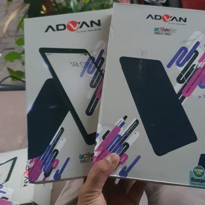 Advan Vandroid i10 Pro Active 10inc Android 7 Free Flip Cover Stylus Pen Headset Fullset Lengkap