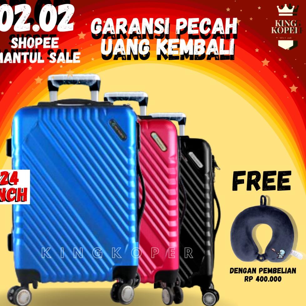 TERPERCAYA Koper 24 inch Polo ukuran bagasi - koper polo - koper fiber - koper anti pecah - koper mu