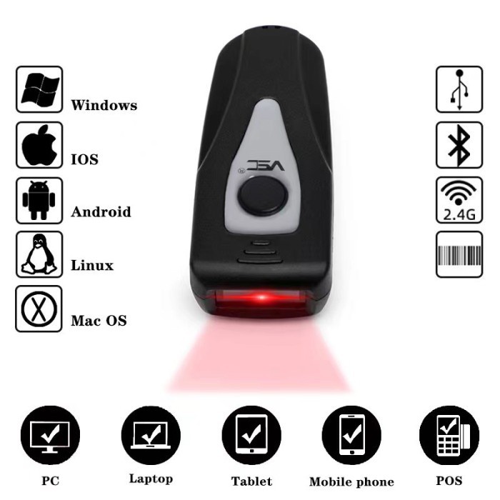 Scanner Barcode Scanner Vsc Bt-10 Bluetooth Setara Symcode - Portable Scanner