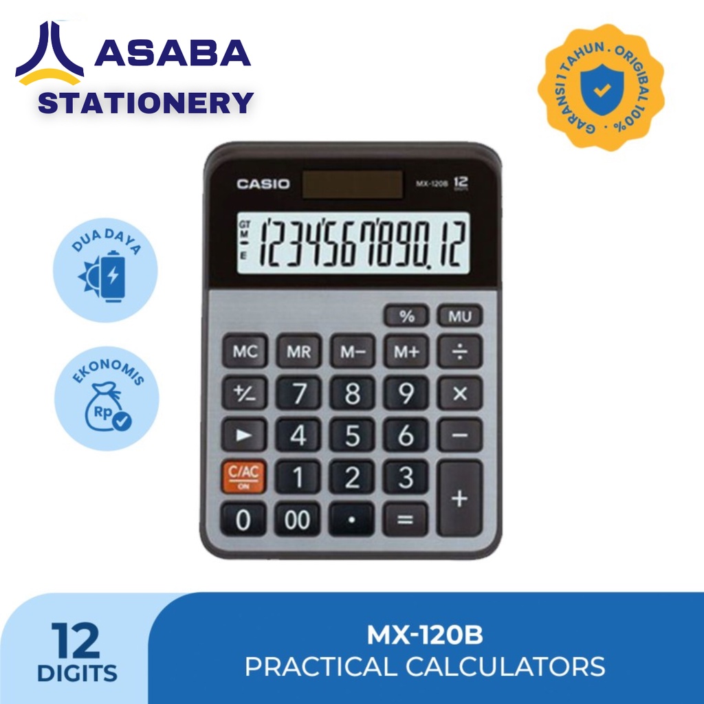 Asaba Stationery - Kalkulator Casio MX-120B