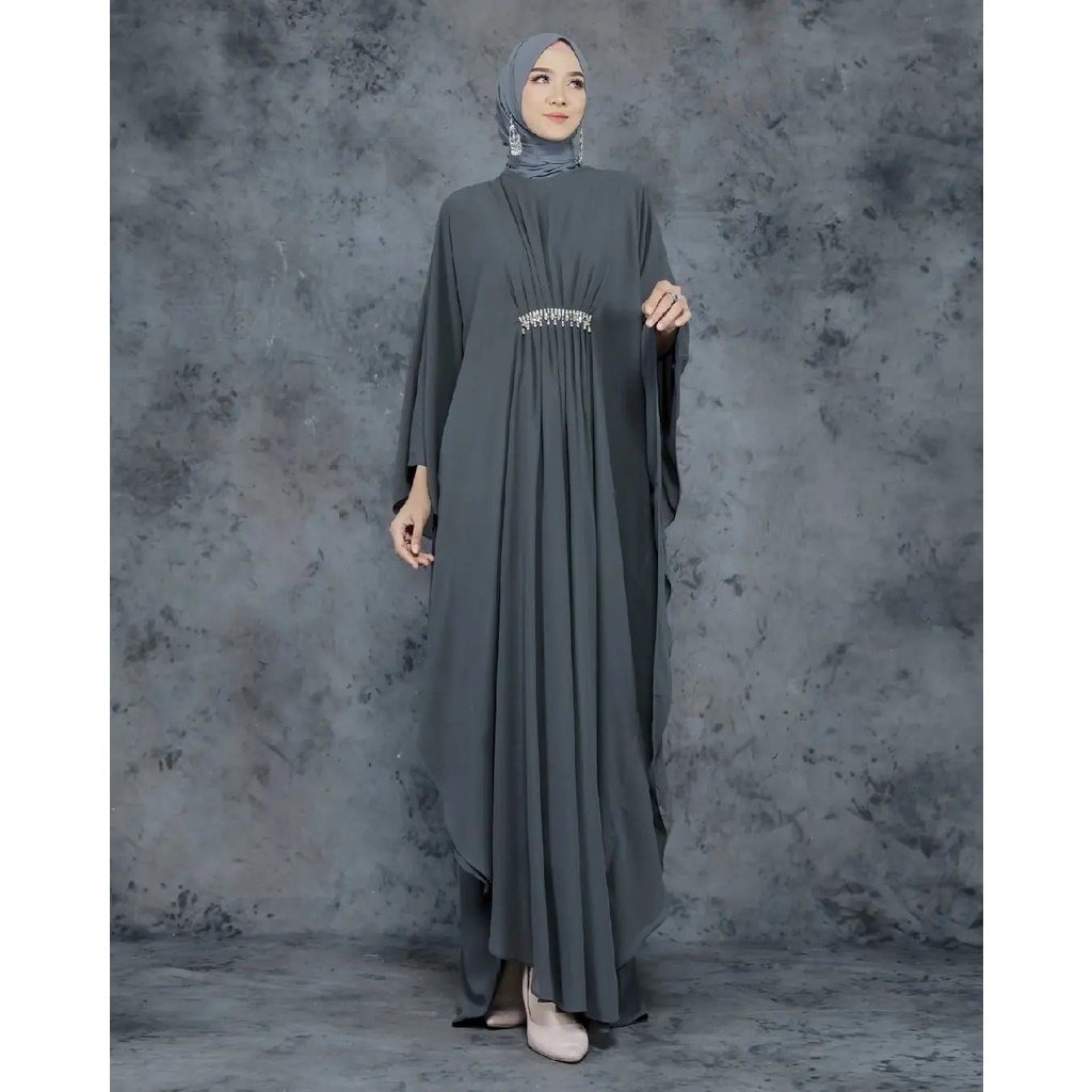 Marbela Kaftan - Gamis Muslim Kaftan Wanita Remaja Matt Ceruty Babydoll OOTD Lebaran Fashion Terlaris