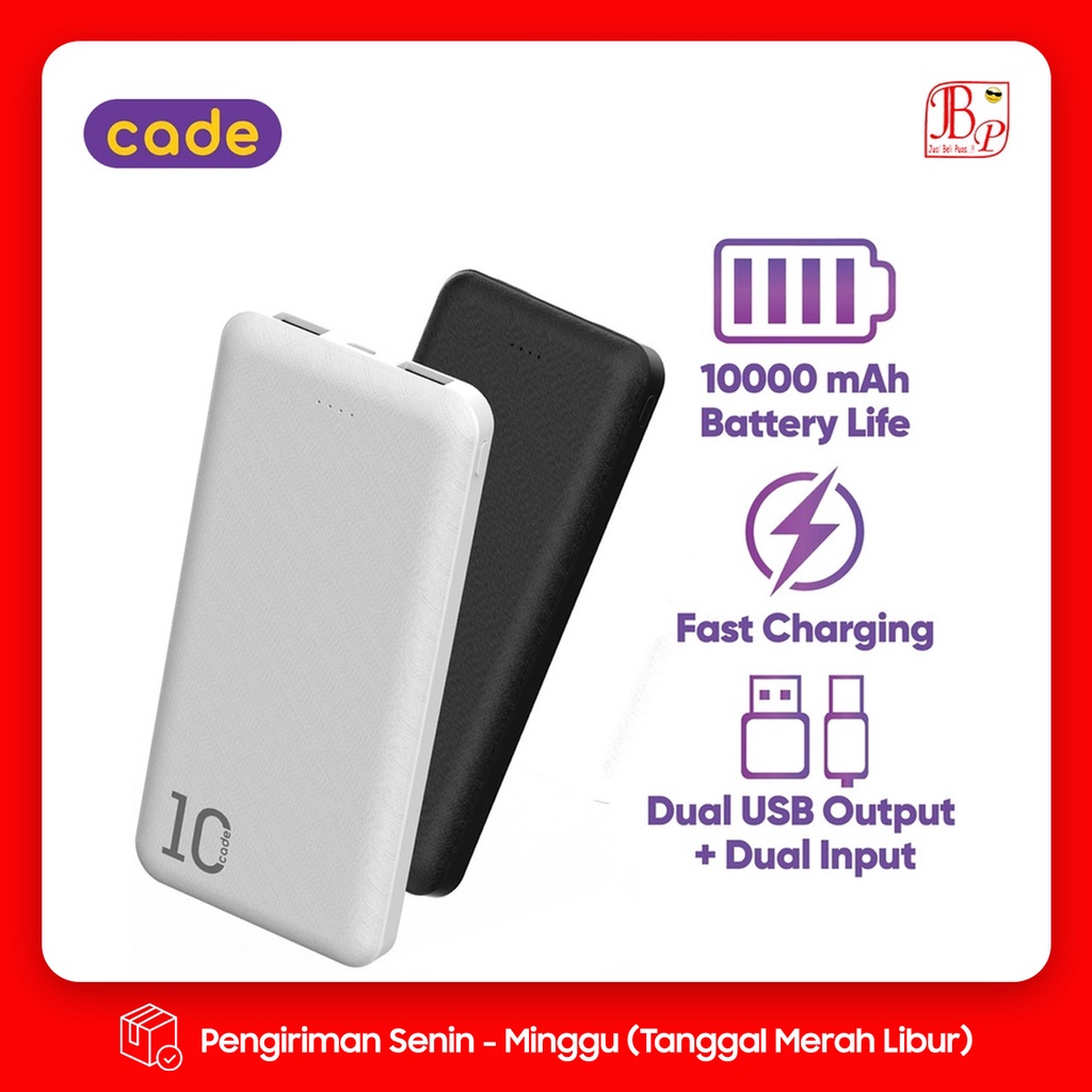 CADE Powerbank 10000mAh CA-P11 Dual Port Input Fast Charging