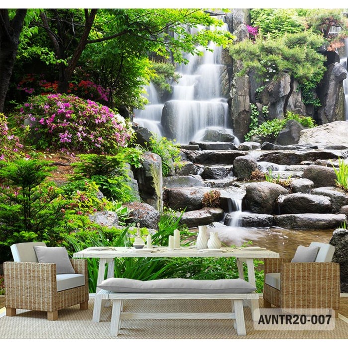 WALLPAPER DINDING PEMANDANGAN ALAM, WALLPAPER AIR TERJUN, WALLPAPER 3D