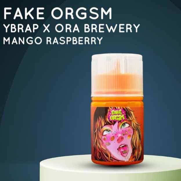 Fake Orgsm Liquid Vape Mango Raspberyy 3MG 60ML BY Ybrap X Ora Brewery