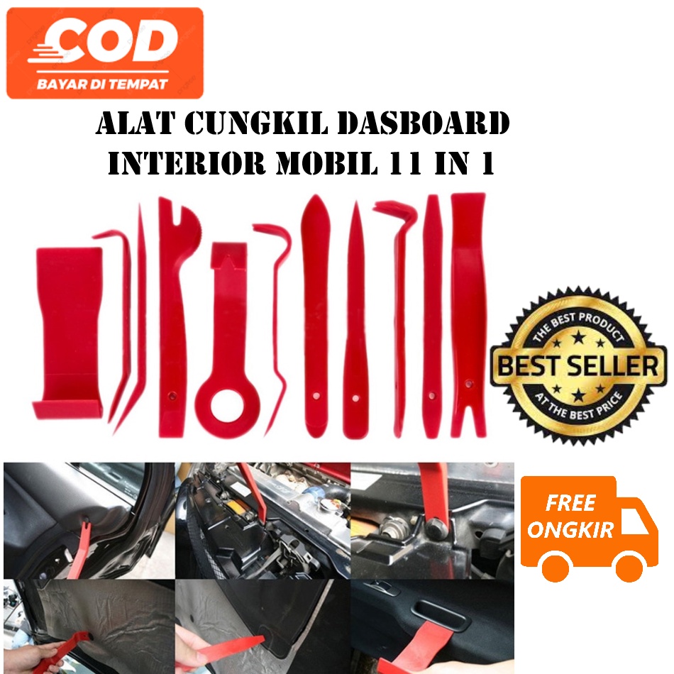 Set Alat Reparasi Pengungkit Panel bodi Dasboard Interior mobil, perlengkapan congkel baut rivet body motor