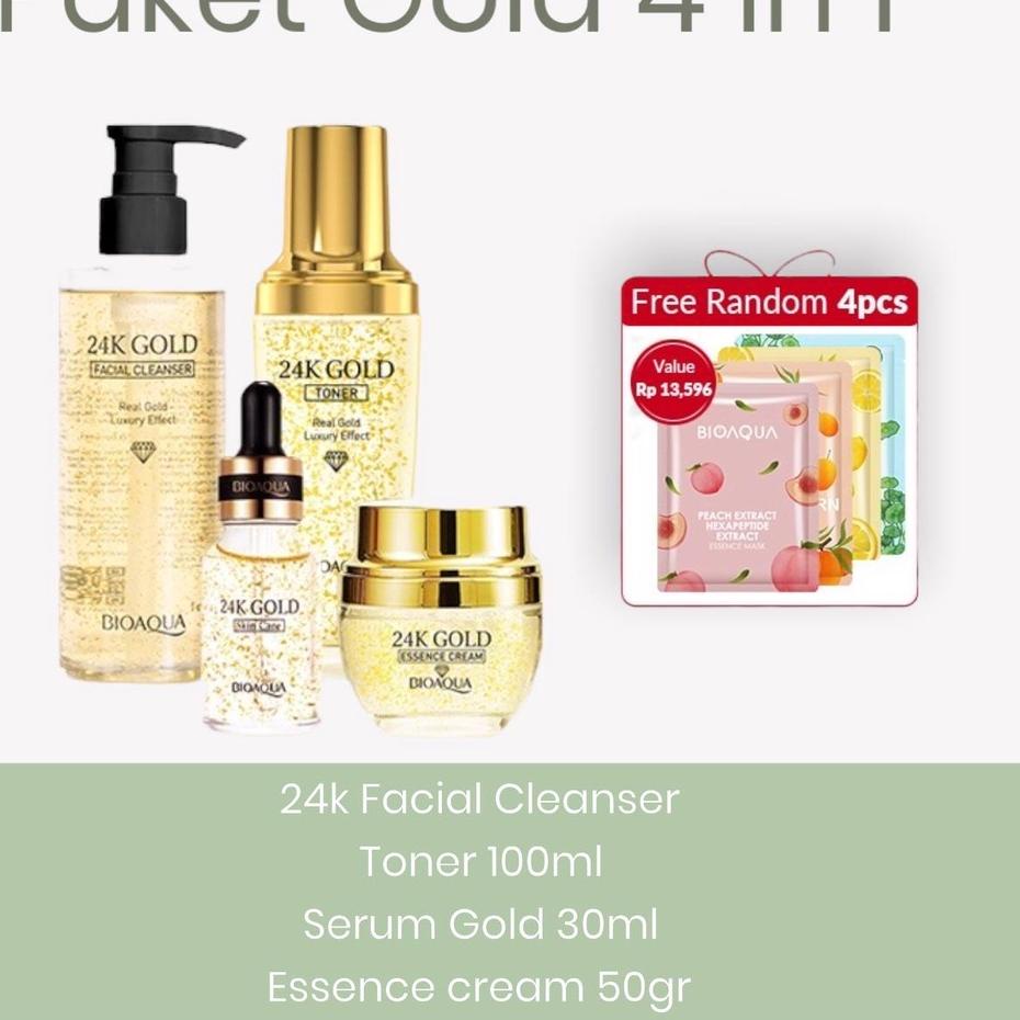 ☋ BIOAQUA Paket Skincare 24k Gold Skin Care 4 in 1 ➤