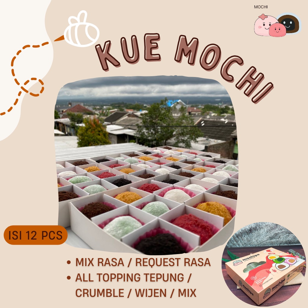 

[TEPUNG SANGRAI] KUE MOCHI ISI 12 ORIGINAL - BALUTAN TEPUNG SANGRAI