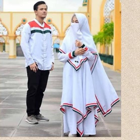 ♛ Palestina putih Gamis Koko bisa Couple ✻