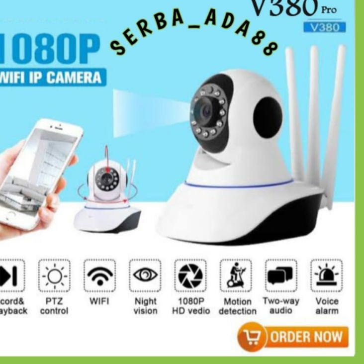 ♦ New IP Cam Cctv V380Pro 3 Antena 5MP Full HD 1080p ➮
